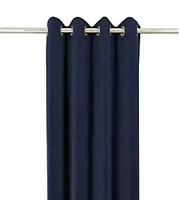 Rideau tamisant à œillets effet velours Valgreta bleu marine l.140 x H.260cm GoodHome