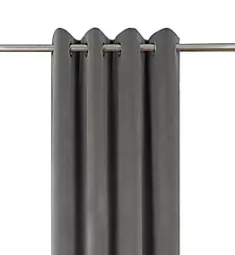 Rideau tamisant à œillets effet velours Valgreta gris clair l.140 x H.260cm GoodHome