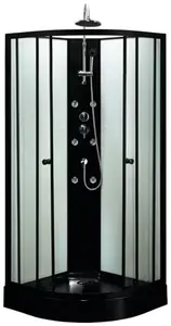 Cabine de douche hydromassante L. 85 x l. 85 cm "White and Black"