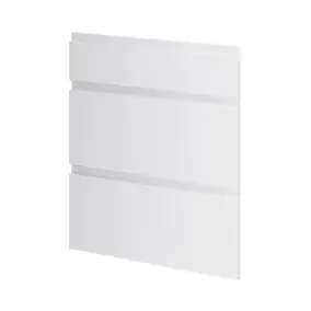 Façade de cuisine 1 tiroir et 2 casseroliers Garcinia gris clair brillant l. 60 cm x H. 72 cm GoodHome
