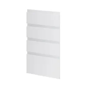 Façade de cuisine 3 tiroirs et 1 casserolier Garcinia gris clair brillant l. 40 cm x H. 72 cm GoodHome