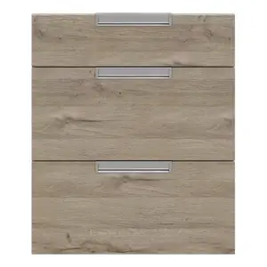 Façade 1 tiroir + 2 casseroliers "Pachira" bois l.59,7 x h.71,5 cm