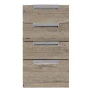 Façade 3 tiroirs + 1 casserolier "Pachira" bois l.39,7 x h.71,5 cm