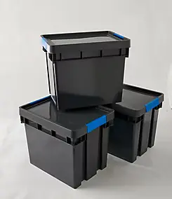 Boîte en plastique Xago gris 24 L (M), lot de 3
