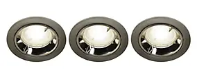 Lot 3 spots à encastrer Caius LED GU10 Ø8,5cm IP44 345lm 50W 5.2W GoodHome blanc neutre chrome