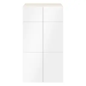 Armoire effet chêne 6 portes blanches GoodHome Atomia H. 187,5 x L. 100 x P. 47 cm