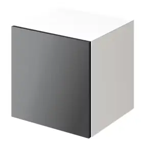 Cube de rangement blanc avec porte anthracite brillant GoodHome Atomia H. 37,5 x L. 37,5 x P. 37 cm