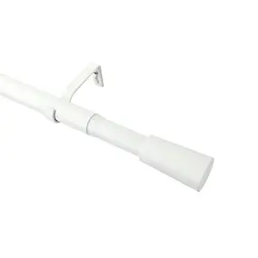 Kit de tringle à rideau extensible embout cône GoodHome 120/210cm, ⌀25/28mm blanc