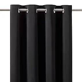 Rideau occultant thermique à œillets Vestris noir l.140 x H.260cm GoodHome