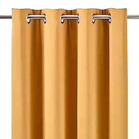 Rideau occultant thermique à œillets Vestris jaune l.140 x H.260cm GoodHome