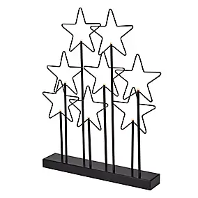 Etoile 8 LEDs blanc chaud H.45,5 cm noir