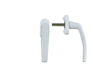 Poignée alu blanche pour fenêtre PVC blanche arrondie - sans clé