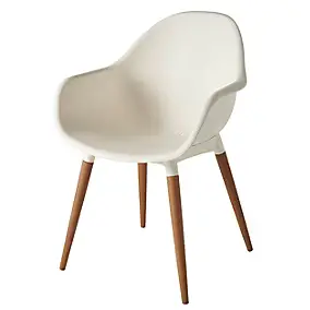 Fauteuil de jardin GoodHome Kiwee en plastique recyclé - Coloris blanc - Hauteur 84 cm