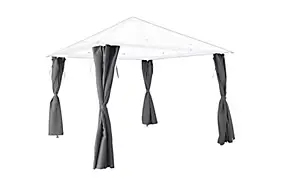 Rideau pour tonnelle GoodHome Shamal gris 3 x 3 m