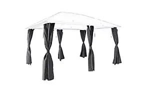 Rideau pour tonnelle GoodHome Shamal gris 3 x 4 m