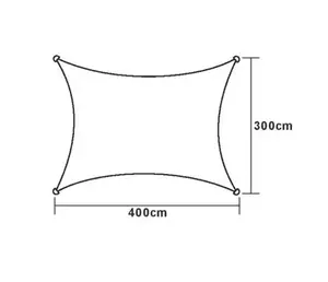 Voile d'ombrage rectangulaire 4 x 3 m