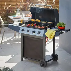 Barbecue à gaz "Albaron" avec plancha en acier