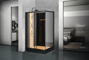 Cabine de douche "Black Bamboo" L. 120 x l. 80 x H 225 cm