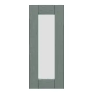 Façade 1 porte vitrée 30cm COLINE vert sauge - l. 29.7 x h. 71.5cm