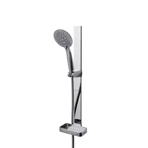 Kit barre de douche sans perçage chrome