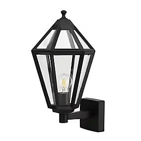 Applique murale montante Radley E27 IP44 GoodHome noir