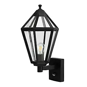 Applique murale montante à détection Radley E27 IP44 GoodHome noir