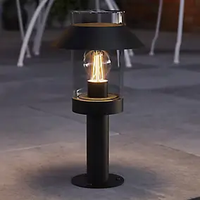 Borne d'extérieur Caprera taille S noir E27 25W IP44 GoodHome