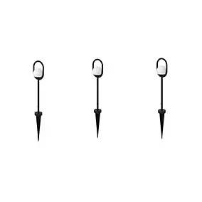 Lampes à piquer extérieures Ruble LED intégrée 3 x 100 lm IP44 GoodHome noir vendue par 3 pièces