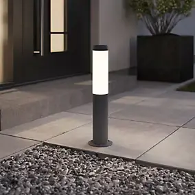 Borne Callisto taille S LED intégrée 1200lm 16W IP44 GoodHome gris anthracite