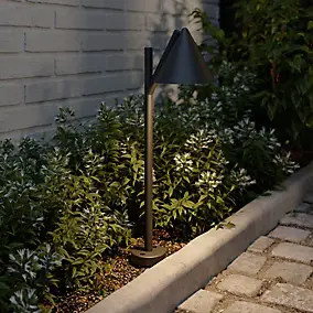 Lampe à piquer extérieure Eriksson LED intégrée 300 lm IP44 GoodHome noir vendue par 3 pièces