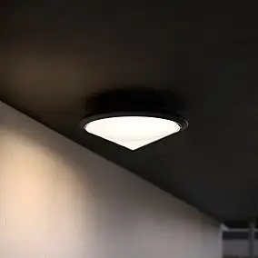 Plafonnier Ortano LED intégrée 1100lm 20W IP44 GoodHome noir