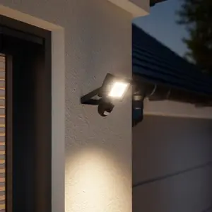 Projecteur à détection de mouvements Lucano IP65 10 W - Noir