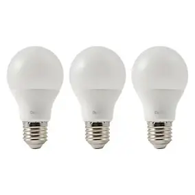 Lot 3 ampoules LED A60 E27 806lm 7.3W = 60W Ø6cm Diall blanc chaud