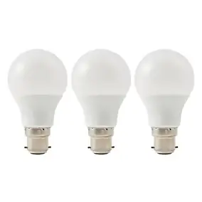 Lot 3 ampoules LED A60 B22 806lm 7.3W = 60W Ø6cm Diall blanc chaud