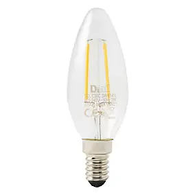Ampoule LED à filament flamme E14 250lm 1.8W = 25W Ø3.5cm Diall blanc chaud