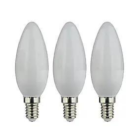 Lot 3 ampoules LED flamme E14 250lm 2.2W = 25W Ø3.5cm Diall blanc neutre