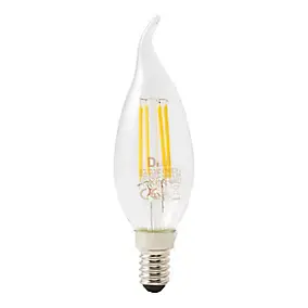 Ampoule LED à filament flamme transparent E14 470lm 3.4W = 40W Ø3.5cm Diall blanc chaud
