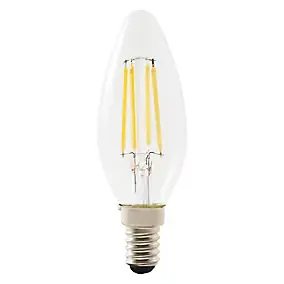 Ampoule LED à filament flamme E14 550lm 4W = 44W Ø3.5cm Diall blanc neutre