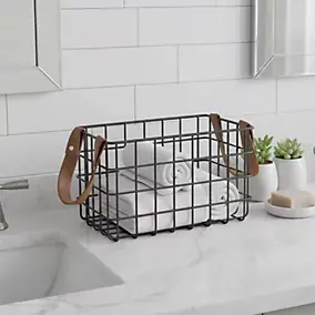 Panier de rangement Aetna Noir petit GoodHome