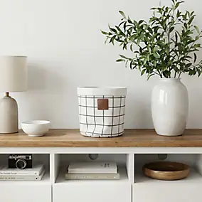 Panier de rangement Aetna Blanc & Noir GoodHome