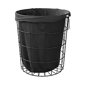 Panier à linge Aetna métal noir GoodHome
