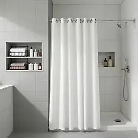 Rideau de douche blanc Graphene 180 x 200 cm GoodHome