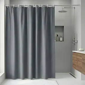 Rideau de douche gris Elland 180 x 200 cm GoodHome