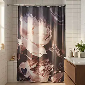 Rideau de douche Remora rouge 180 x 200 cm GoodHome