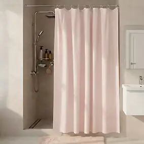 Rideau douche Koros rose 180 x 200 cm GoodHome