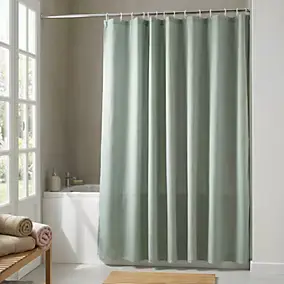 Rideau de douche Koros vert de gris 180 x 200 cm GoodHome