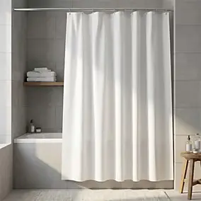 Rideau de douche blanc Glomma 180 x 200 cm GoodHome