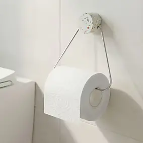 Dérouleur papier toilette Elland brossé & Terrazzo GoodHome