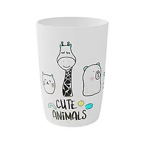 Gobelet GoodHome Kids en polystyrène coloris blanc Ø7 x H.10 cm