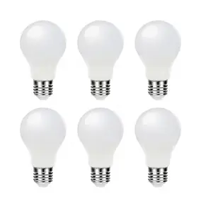 Lot 6 ampoules LED A60 E27 806lm 7.3W = 60W Ø6cm Diall blanc chaud